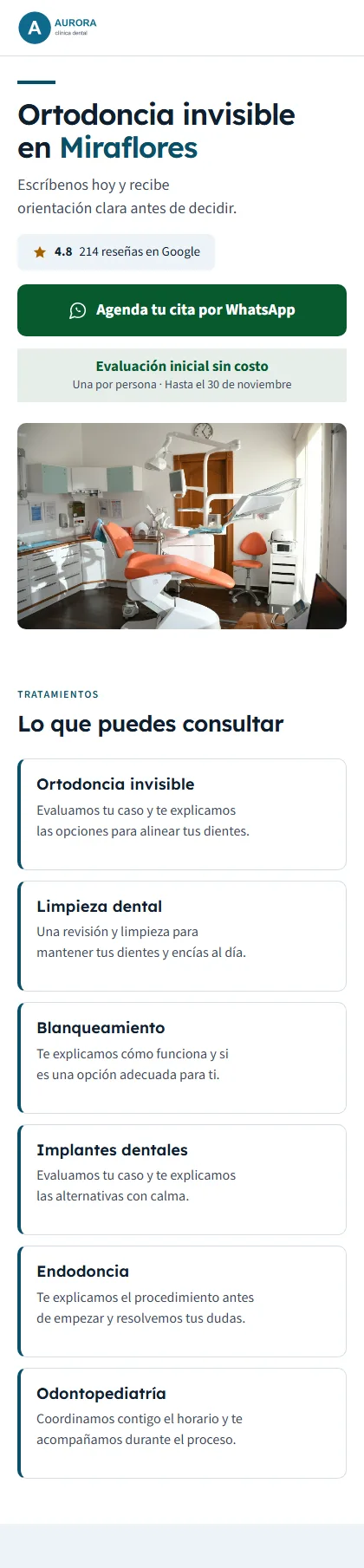 Diseño de ejemplo para odontología